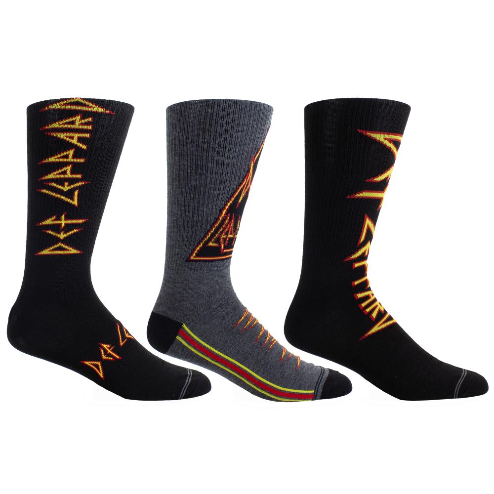 Def Leppard - 3 Pack Guitar Tin Sokken - Zwart/Grijs